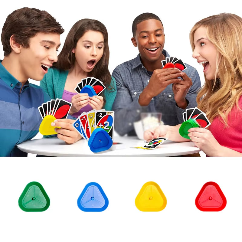 4Pcs/Set Triangle Shaped Playing Card Holder Lazy Person Poker Seat Board Game Cards Stand for Children Seniors Free Your Hands