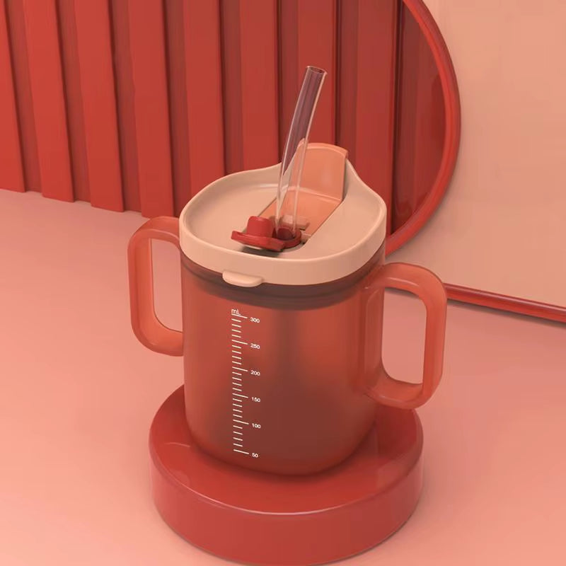 Adult Sippy Cup with Lid and Straw Plastic Mug Drinking Cup Disabled Elderly Spill Proof Dysphagia Cup Parkinsons Aids Living