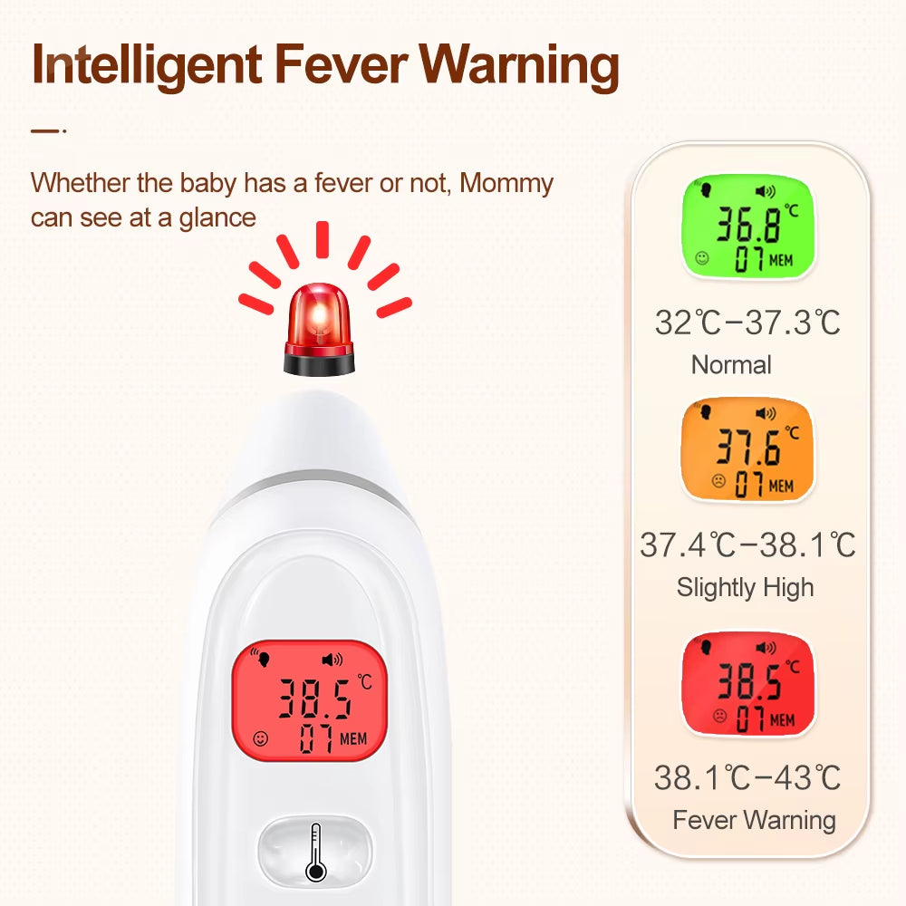 Digital Infrared Fever Thermometer Medical Household Infant Adult Forehead Non-Contact Body Temperature Ear Thermometer